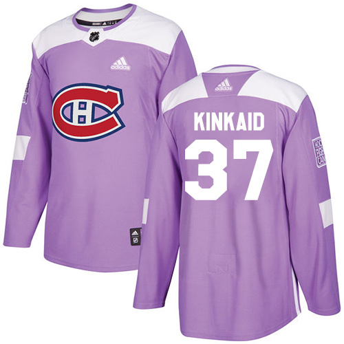 Adidas Canadiens #37 Keith Kinkaid Purple Authentic Fights Cancer Stitched NHL Jersey